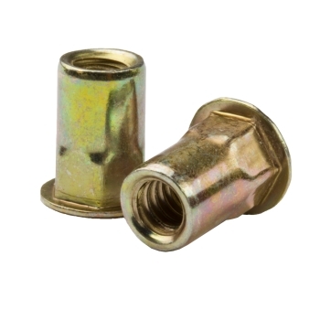 CF-AEHS8-832-130 AEHS8-832-130, Rivetnut Insert, 8-32 UNC-2B (.080-.130 Grip) Semi-Hex Body, Low Profile Head, Stee